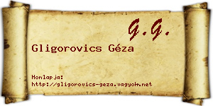 Gligorovics Géza névjegykártya