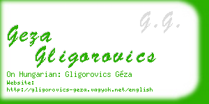 geza gligorovics business card